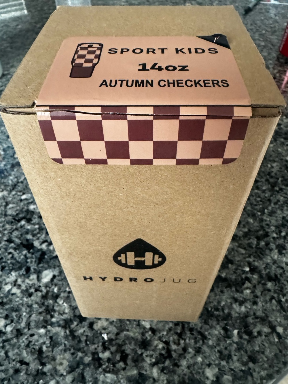 HydroJug Autumn Checkers Brown Sport Kids 14oz